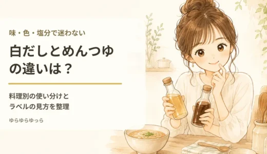 白だしとめんつゆの違いは？味・色・塩分と料理別の使い分け