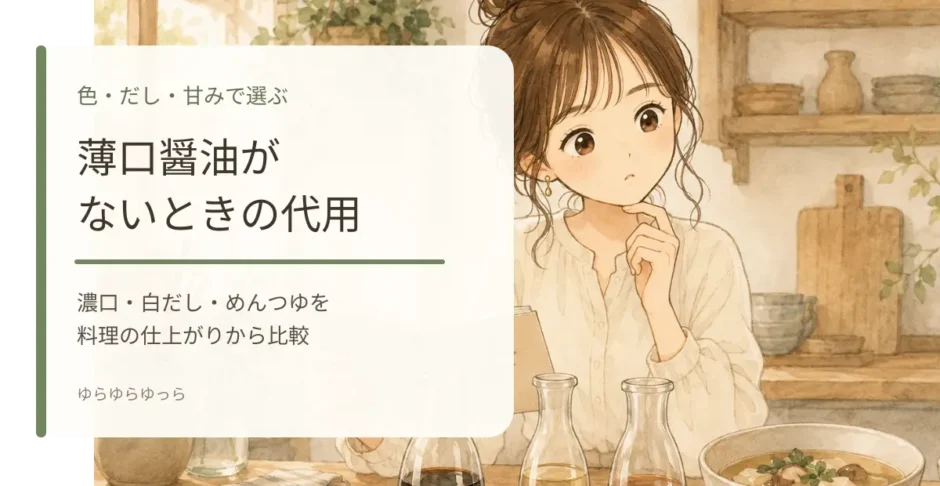 薄口醤油がないときの代用品を料理別に選ぶ方法